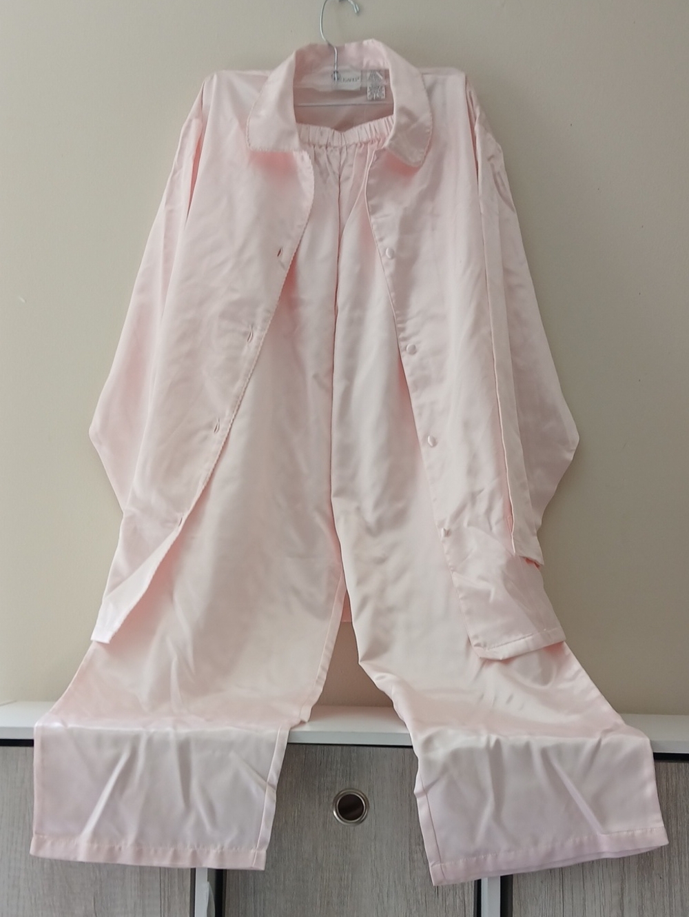 delicates Light Pink Satin Pajama Top
